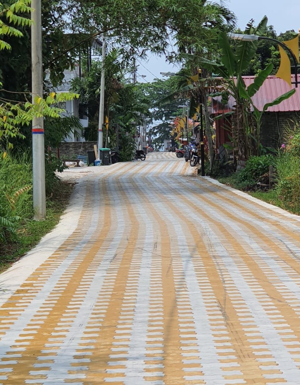Jalan kampung berhampiran homestay menuju ke pantai Teluk Nipah, Pulau Pangkor